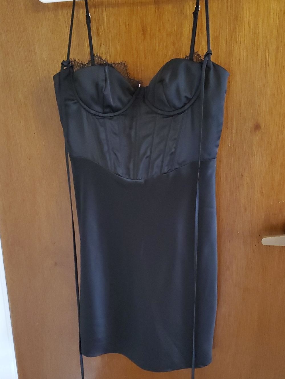 Cotton Candy Black Slip Dress